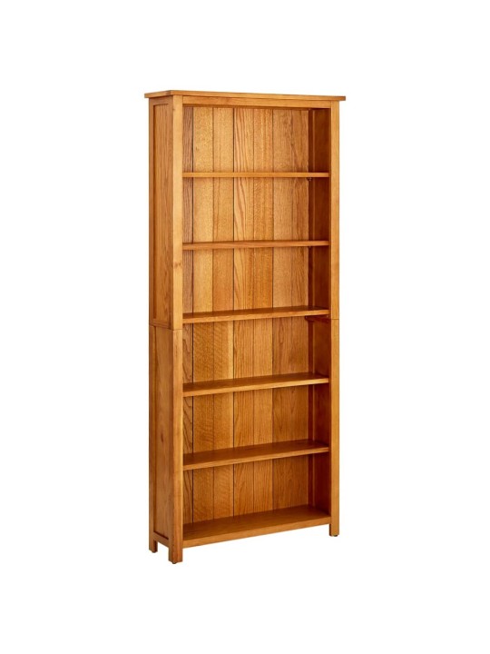 Knihovna se 6 policemi 80 x 22,5 x 180 cm masivní dubové dřevo