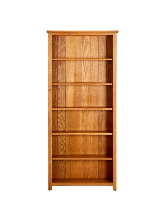 Knihovna se 6 policemi 80 x 22,5 x 180 cm masivní dubové dřevo
