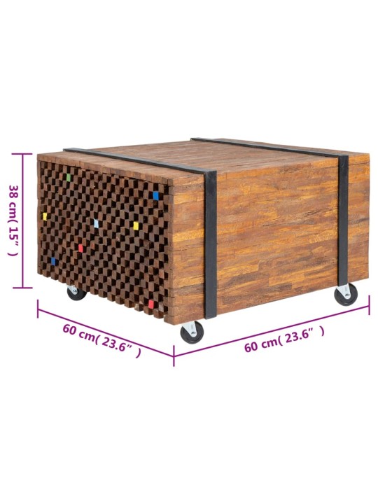 Odkládací stolek, teak, 60x60x38 cm