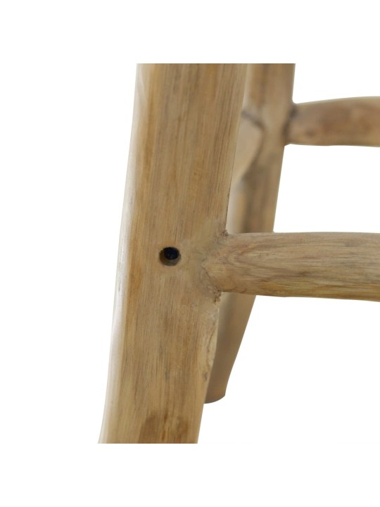 Barová stolička pravá kůže a masivní teak