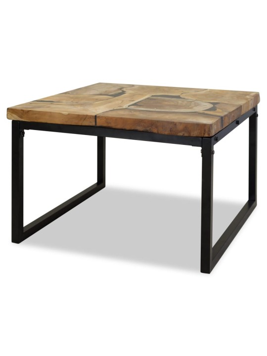 Konferenční stolek, teak a pryskyřice, 60x60x40 cm