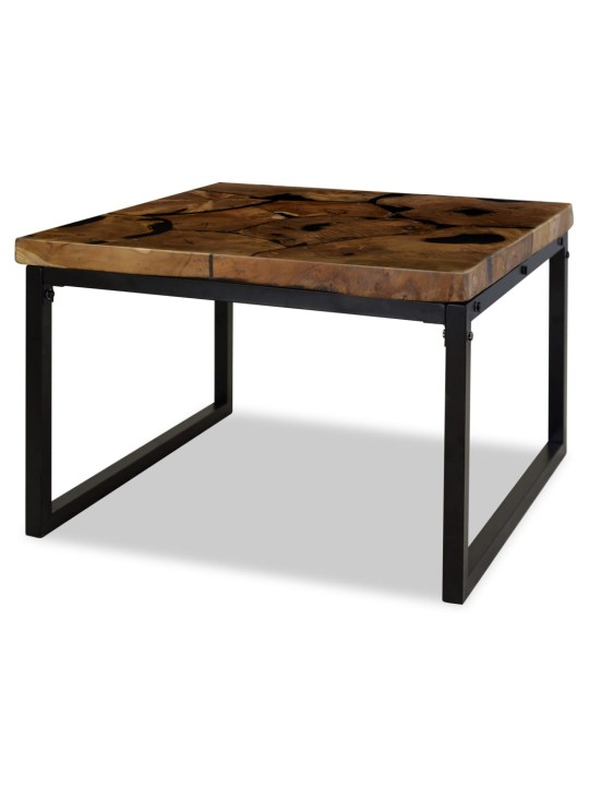 Konferenční stolek, teak a pryskyřice, 60x60x40 cm