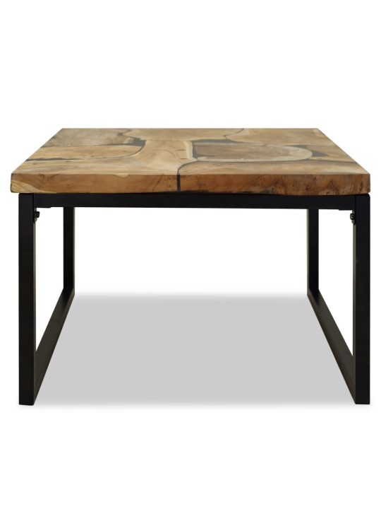 Konferenční stolek, teak a pryskyřice, 60x60x40 cm