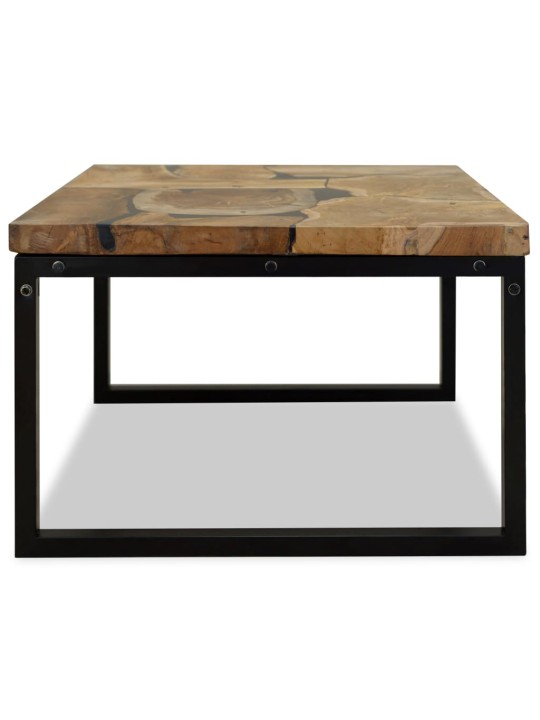 Konferenční stolek, teak a pryskyřice, 60x60x40 cm