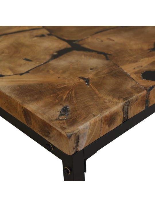 Konferenční stolek, teak a pryskyřice, 60x60x40 cm