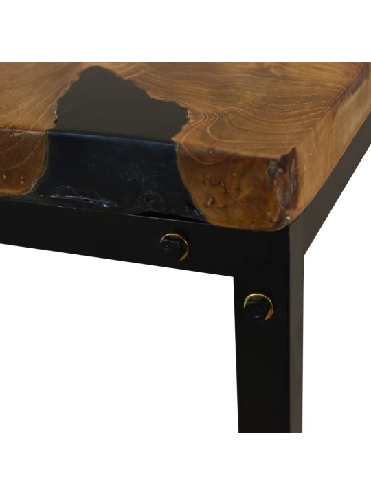 Konferenční stolek, teak a pryskyřice, 60x60x40 cm