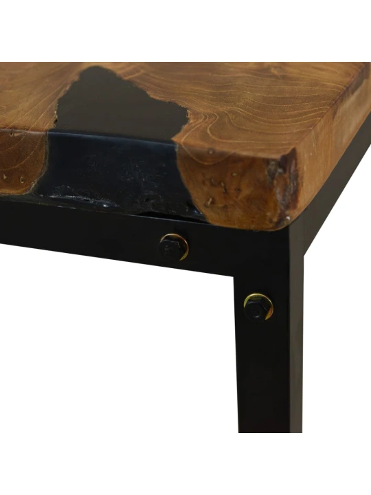 Konferenční stolek, teak a pryskyřice, 60x60x40 cm