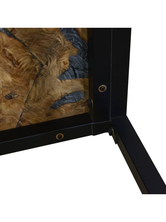 Konferenční stolek, teak a pryskyřice, 60x60x40 cm