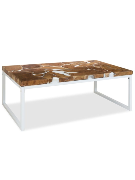 Konferenční stolek teak a pryskyřice 110 x 60 x 40 cm