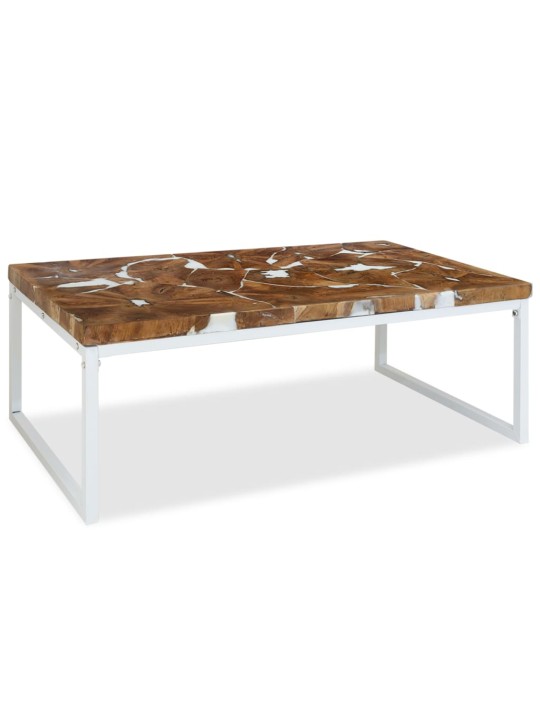 Konferenční stolek teak a pryskyřice 110 x 60 x 40 cm