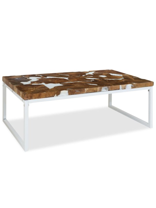 Konferenční stolek teak a pryskyřice 110 x 60 x 40 cm