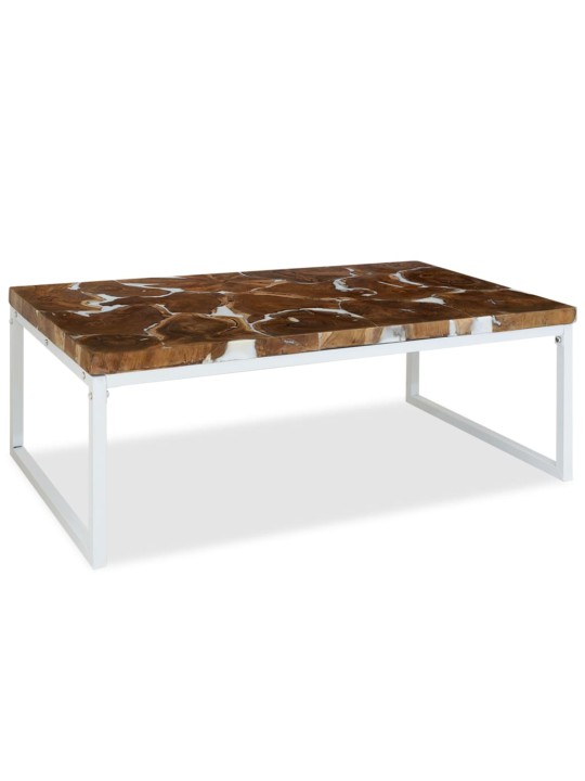 Konferenční stolek teak a pryskyřice 110 x 60 x 40 cm