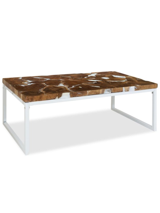 Konferenční stolek teak a pryskyřice 110 x 60 x 40 cm