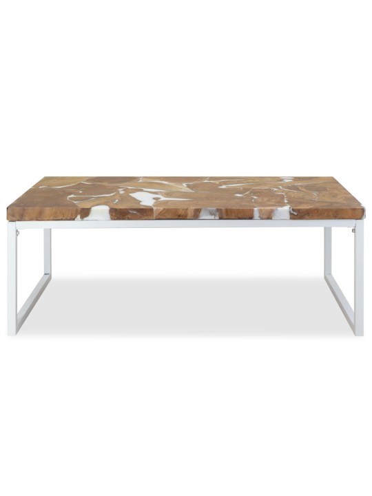 Konferenční stolek teak a pryskyřice 110 x 60 x 40 cm