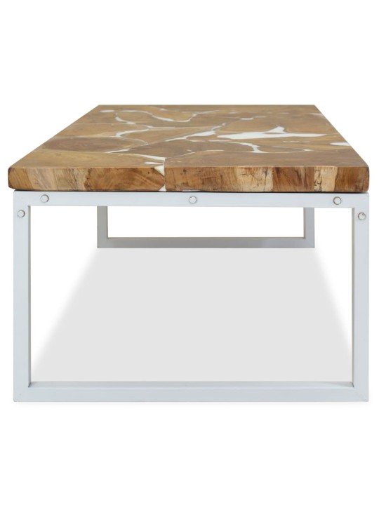 Konferenční stolek teak a pryskyřice 110 x 60 x 40 cm