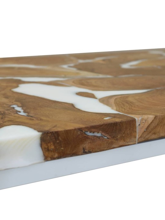 Konferenční stolek teak a pryskyřice 110 x 60 x 40 cm