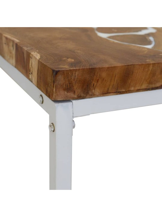 Konferenční stolek teak a pryskyřice 110 x 60 x 40 cm