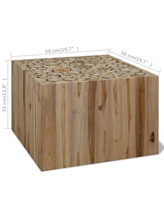 Konferenční stolek, pravý teak, 50x50x35 cm