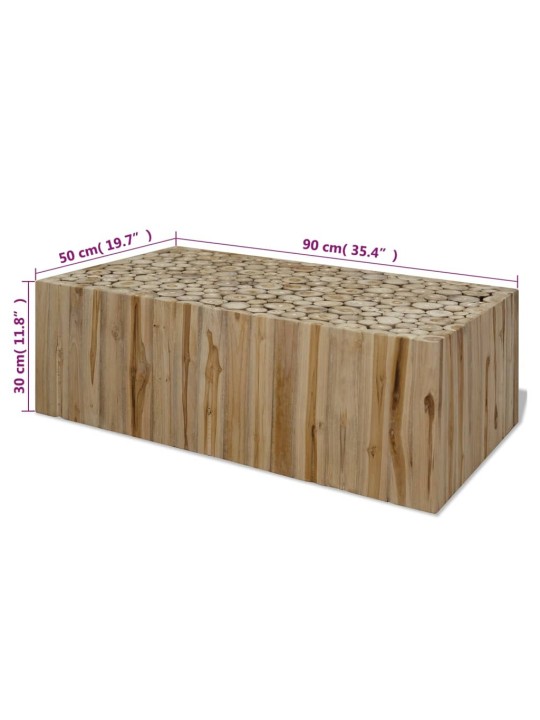 Konferenční stolek pravý teak 90 x 50 x 30 cm