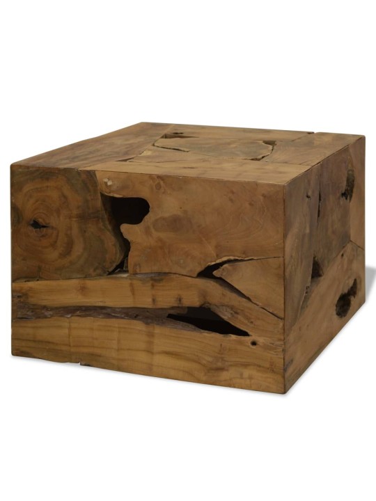Konferenční stolek, pravý teak, 50x50x35 cm, hnědý