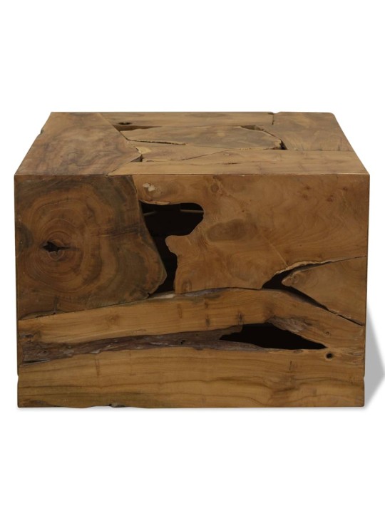 Konferenční stolek, pravý teak, 50x50x35 cm, hnědý