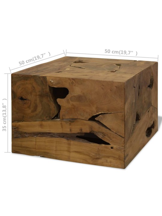 Konferenční stolek, pravý teak, 50x50x35 cm, hnědý