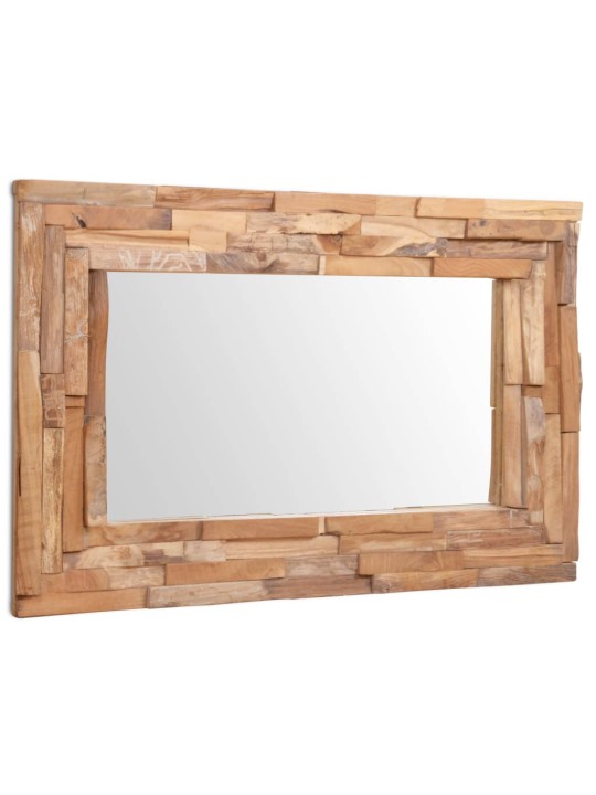 Dekorativní zrcadlo teak 90 x 60 cm obdélníkové