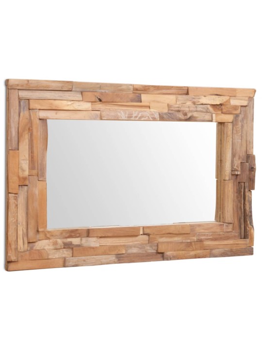 Dekorativní zrcadlo teak 90 x 60 cm obdélníkové