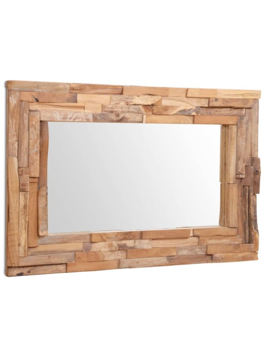 Dekorativní zrcadlo teak 90 x 60 cm obdélníkové