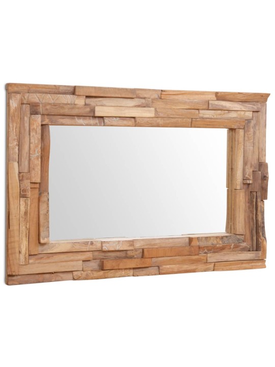 Dekorativní zrcadlo teak 90 x 60 cm obdélníkové