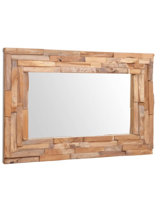 Dekorativní zrcadlo teak 90 x 60 cm obdélníkové
