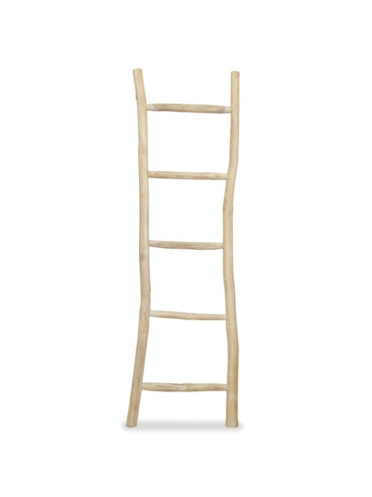 Věšák na ručníky s 5 příčlemi, přírodní teak, 45x150 cm