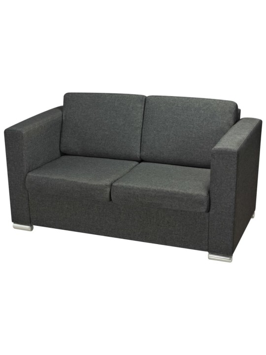 Dvojdílná sada pohovek textil tmavě šedá