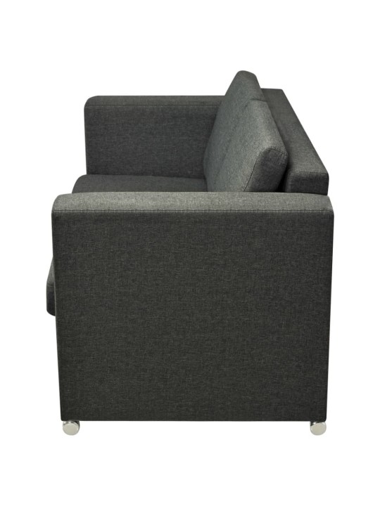 Dvojdílná sada pohovek textil tmavě šedá