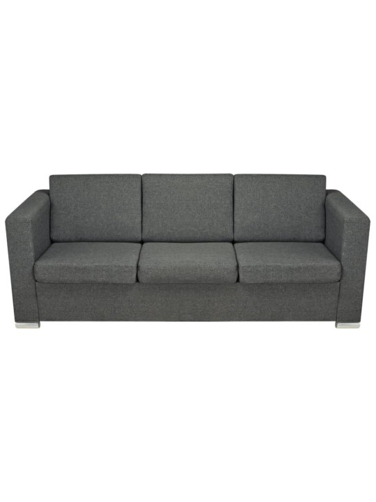 Dvojdílná sada pohovek textil tmavě šedá