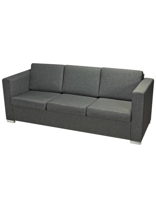 Dvojdílná sada pohovek textil tmavě šedá