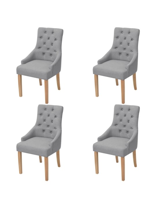 Jídelní židle 4 ks světle šedé textil