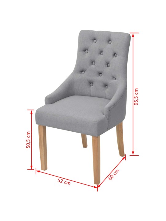 Jídelní židle 4 ks světle šedé textil