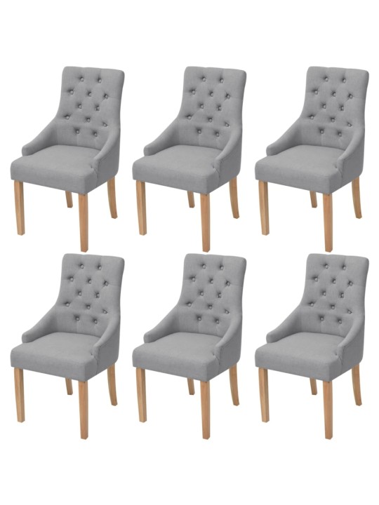 Jídelní židle 6 ks světle šedé textil