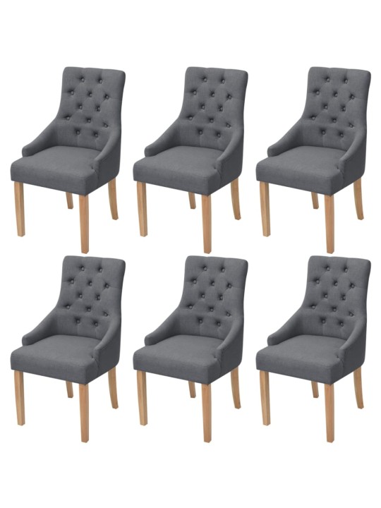 Jídelní židle 6 ks tmavě šedé textil