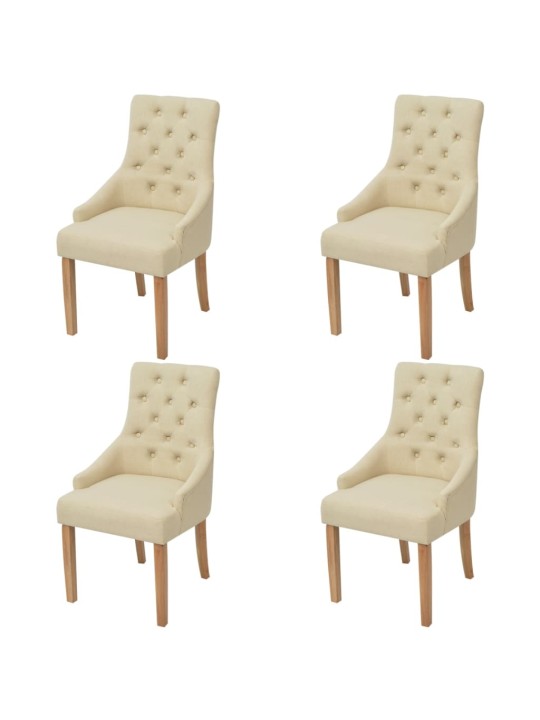 Jídelní židle 4 ks krémové textil