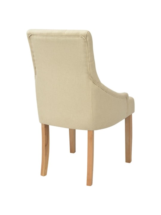 Jídelní židle 4 ks krémové textil