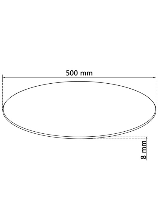 Stolní deska z tvrzeného skla, kulatá, 500 mm