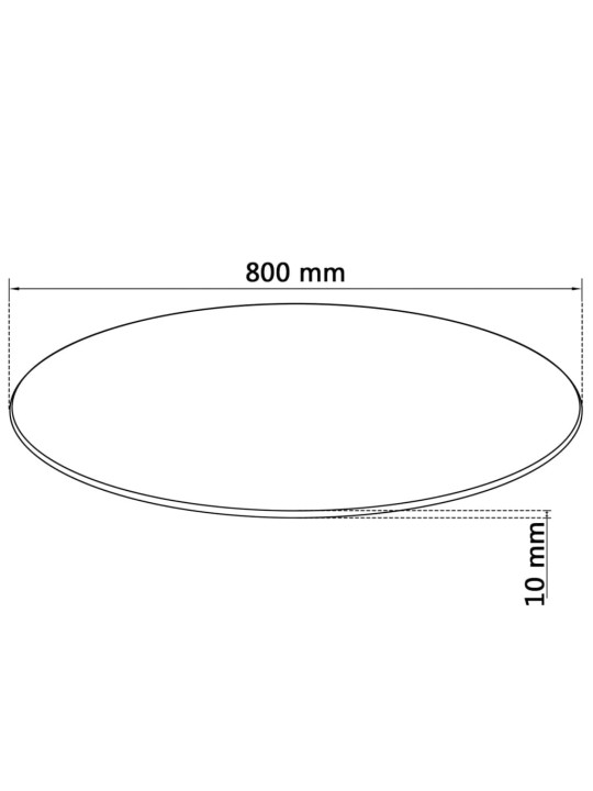 Stolní deska z tvrzeného skla, kulatá, 800 mm