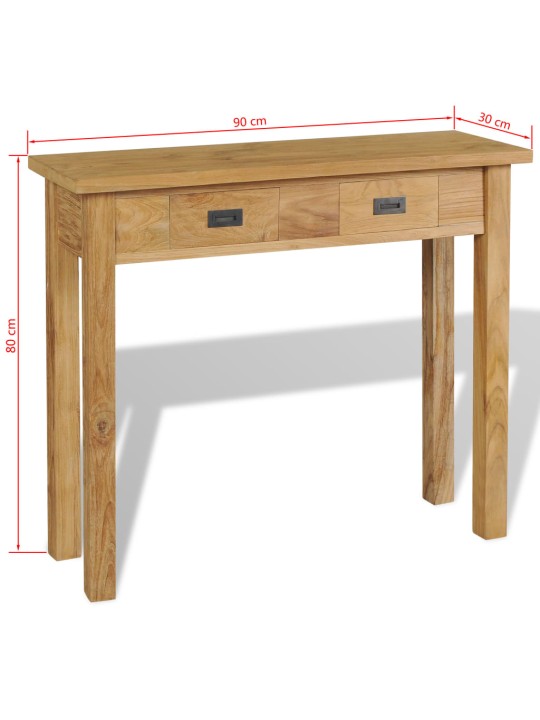 Konzolový stolek masivní teak 90 x 30 x 80 cm