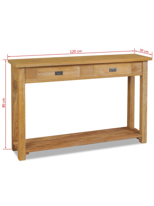 Konzolový stolek masivní teak 120 x 30 x 80 cm
