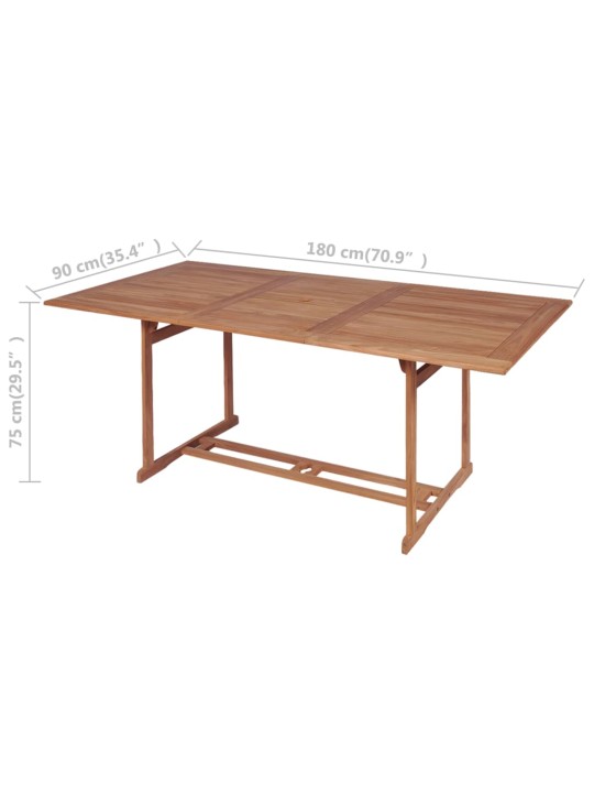 Zahradní stůl 180 x 90 x 75 cm masivní teakové dřevo
