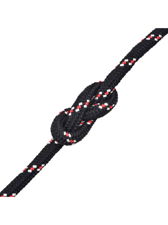 Námořní lodní lano, polypropylen, 10 mm, 50 m, černá