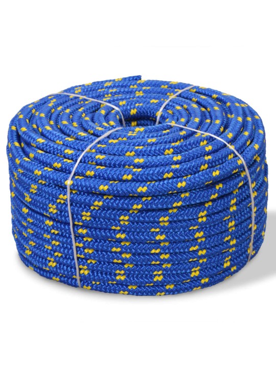 Námořní lodní lano, polypropylen, 10 mm, 50 m, modrá