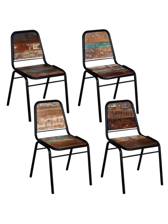 Jídelní židle 4 ks masivní recyklované dřevo